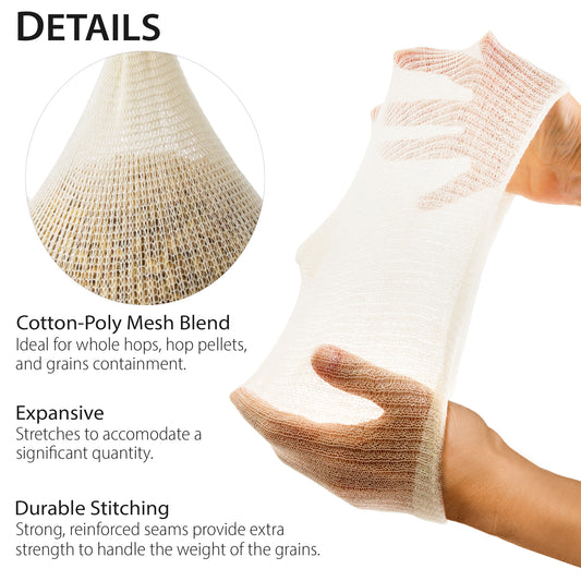 Eselect 11" (100 Pack) Hops, Grain & Spice Beer Brewing Bags Cotton Mesh Steeping Bags for Beer Wine, Cider, Tea, Soups & Nut Milk, Hops & Grain Socks for Dry Hopping for Micro Brewing or Homebrewing