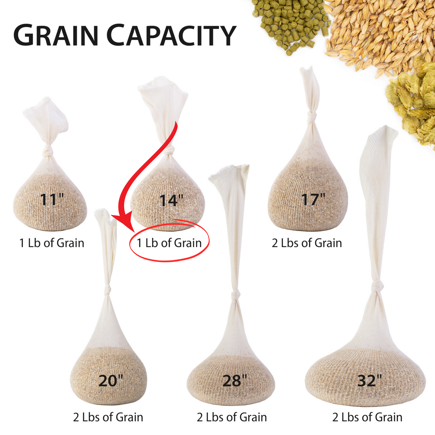 Eselect 14" (100 Pack) Hops, Grain & Spice Beer Brewing Bags Cotton Mesh Steeping Bags for Beer Wine, Cider, Tea, Soups & Nut Milk, Hops & Grain Socks for Dry Hopping for Micro Brewing or Homebrewing