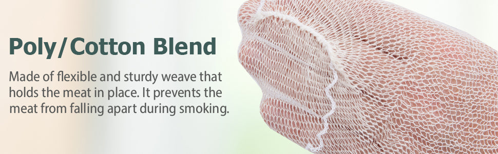 Eselect 44" Stockinette Ham and Meat Bags - Pack of 10 - Meat Netting, Bags for Smoking and Curing Poultry, Beef, Bacon Pork, Lamb, Deer and More