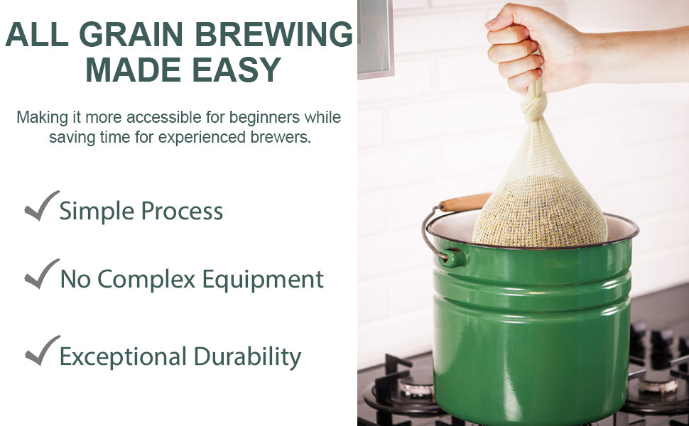 Eselect 11" (25 Pack) Hops, Grain & Spice Beer Brewing Bags Cotton Mesh Steeping Bags for Beer Wine, Cider, Tea, Soups & Nut Milk, Hops & Grain Socks for Dry Hopping for Micro Brewing or Homebrewing