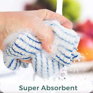 Eselect World's Best Kitchen Dish Cloths - Set of 6 Assorted Dishcloths for Washing Dishes - Absorbent Poly Cotton Waffle Weave Dish Rags, Made in USA