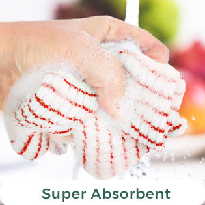 Eselect World's Best Kitchen Dish Cloths - Set of 6 Red Dishcloths for Washing Dishes - Absorbent Poly Cotton Waffle Weave Dish Rags, Made in USA