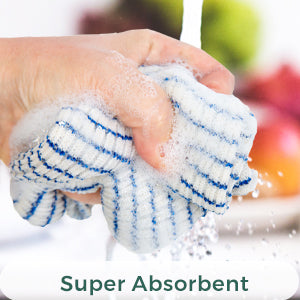 Eselect World's Best Kitchen Dish Cloths - Set of 6 Blue Dishcloths for Washing Dishes - Absorbent Poly Cotton Waffle Weave Dish Rags, Made in USA